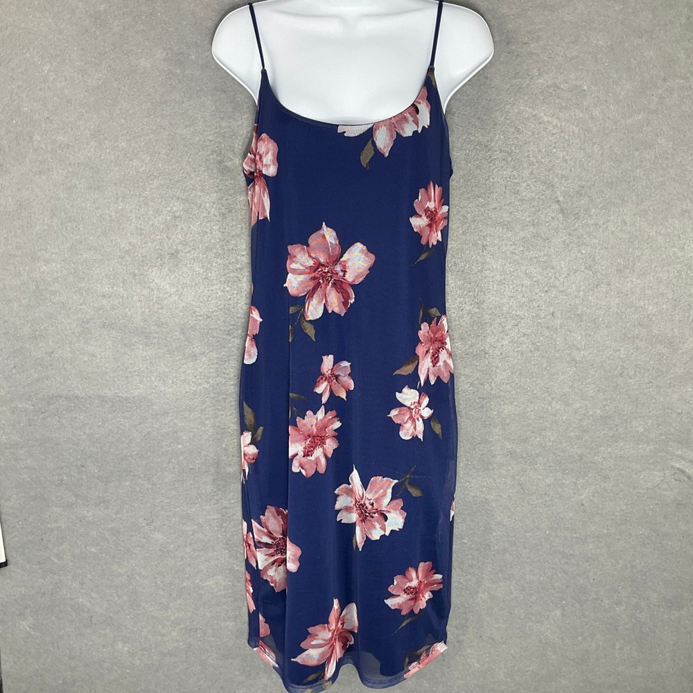Rue21 Floral Print Dress Mesh Sleeveless‎ Casual Summer Airy Lined Size L